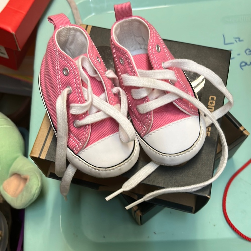 Pink Converse-style Baby Shoes Size 2